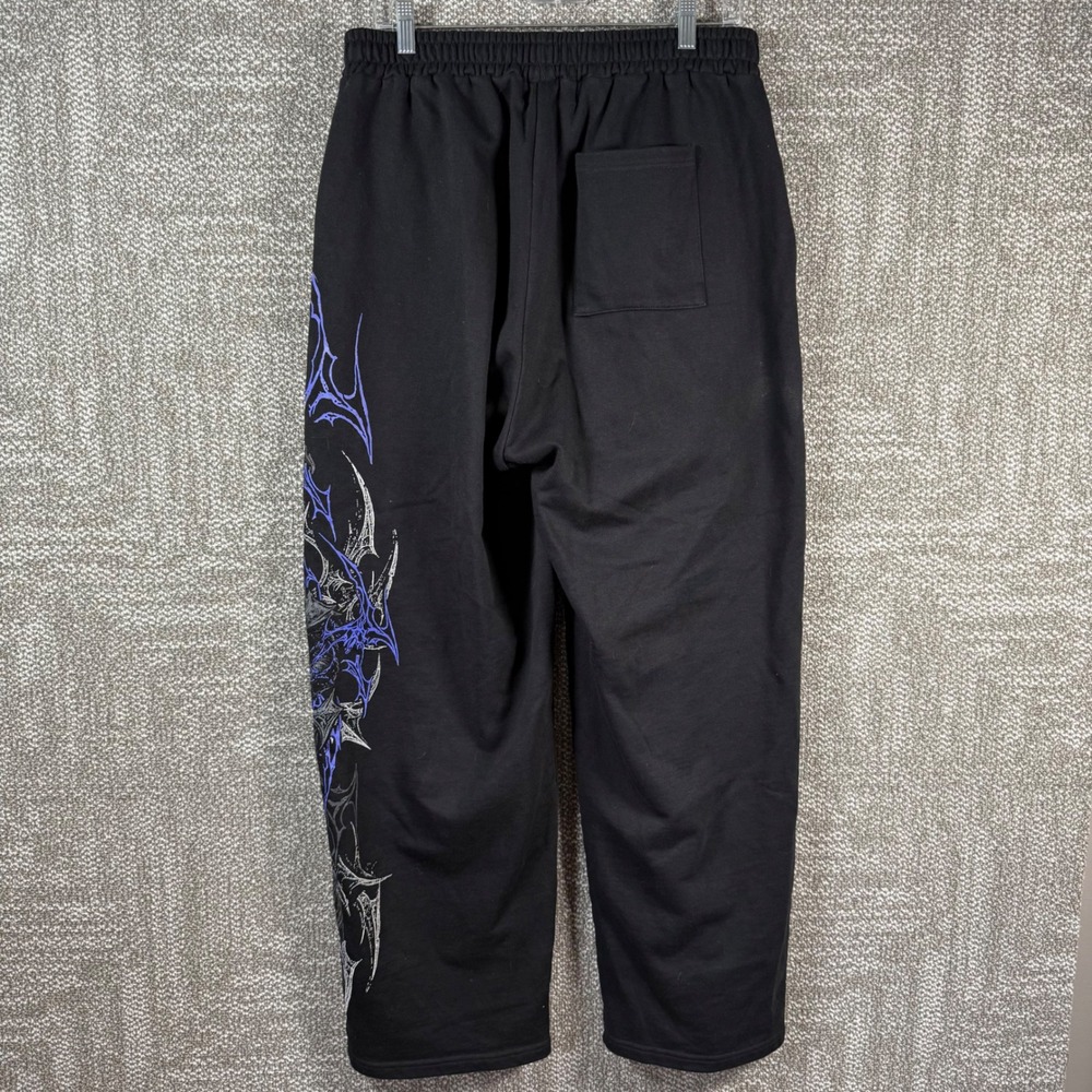 Breathe Divinity Graphic Sweatpants Mens XL Black Purple Gothic Cyber Sigilism - Picture 10 of 10